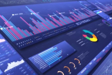 Business stock market, trading, info graphic with animated graph